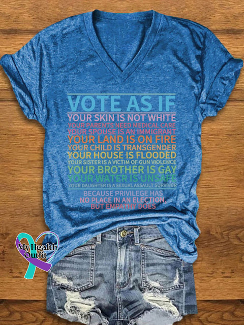Women’s Lgbtq + ’Vote As If’ Printed T-Shirt Blue / S