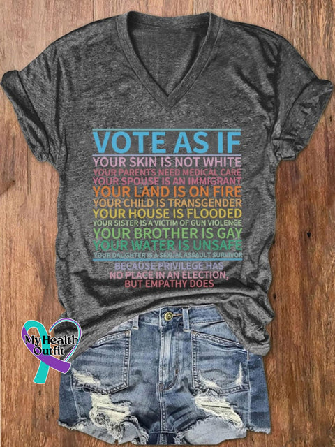 Women’s Lgbtq + ’Vote As If’ Printed T-Shirt Dark Grey / S