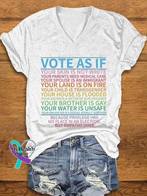 Women’s Lgbtq + ’Vote As If’ Printed T-Shirt White / S