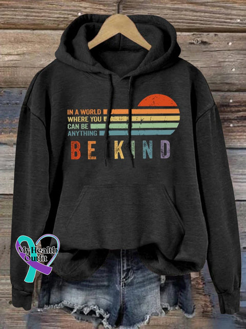 Women’s Men’s Unisex Be Kind Suicide Prevention Day Print Casual Sweatshirt Black / S