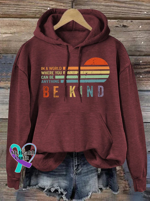 Women’s Men’s Unisex Be Kind Suicide Prevention Day Print Casual Sweatshirt Maroon / S