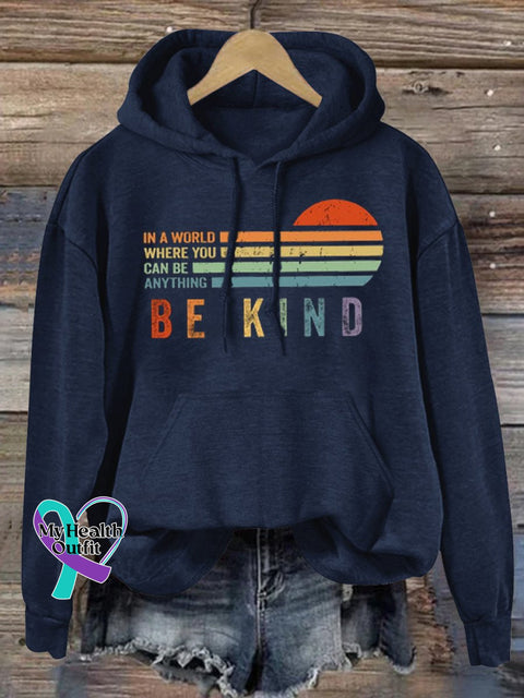 Women’s Men’s Unisex Be Kind Suicide Prevention Day Print Casual Sweatshirt Navyblue / S