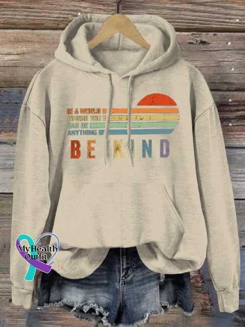 Women’s Men’s Unisex Be Kind Suicide Prevention Day Print Casual Sweatshirt Sand / S