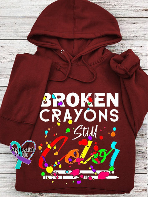 Women’s Men’s Unisex Broken Crayons Still Color Casual Hoodie Windred / S