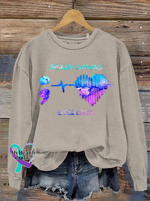 Women’s Men’s Unisex Broken Crayons Still Color Casual Sweatshirt Sand / S