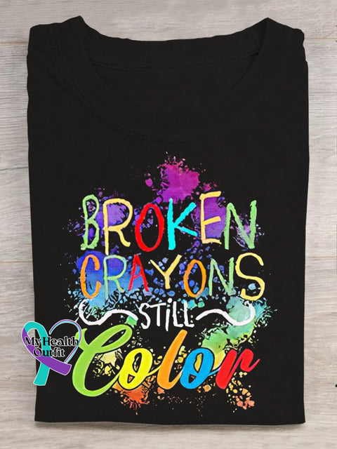 Women’s Men’s Unisex Broken Crayons Still Color T-Shirt Black / S