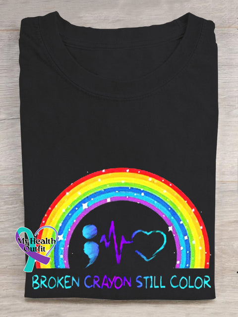 Women’s Men’s Unisex Broken Crayons Still Color T-Shirt Black / S