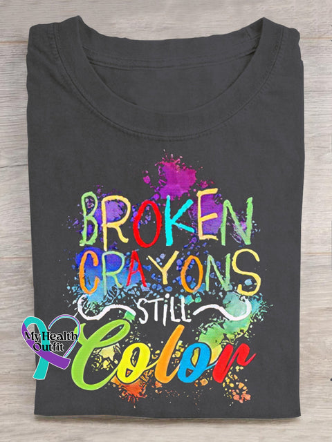 Women’s Men’s Unisex Broken Crayons Still Color T-Shirt Grey / S