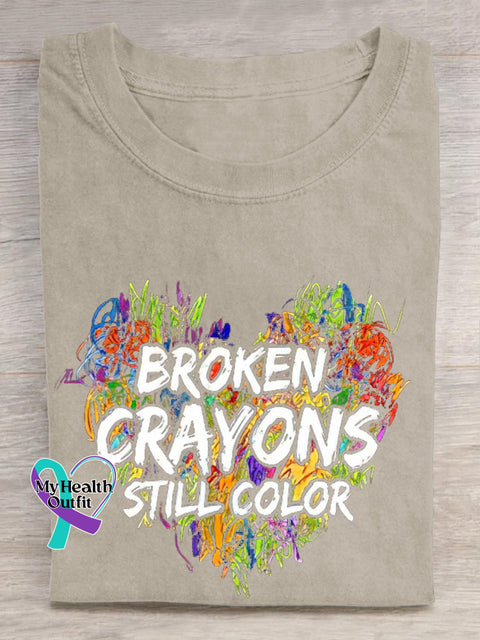 Women’s Men’s Unisex Broken Crayons Still Color T-Shirt Sand / S