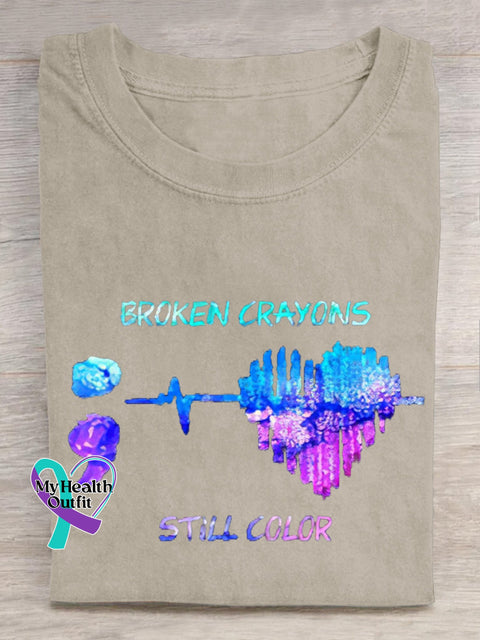Women’s Men’s Unisex Broken Crayons Still Color T-Shirt Sand / S