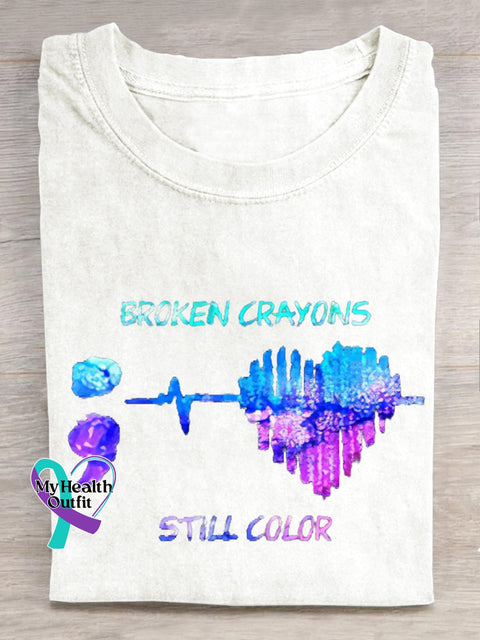 Women’s Men’s Unisex Broken Crayons Still Color T-Shirt White / S