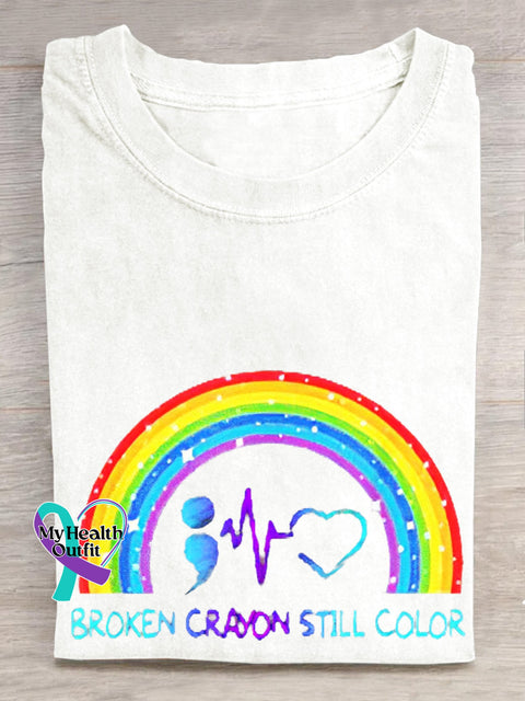 Women’s Men’s Unisex Broken Crayons Still Color T-Shirt White / S