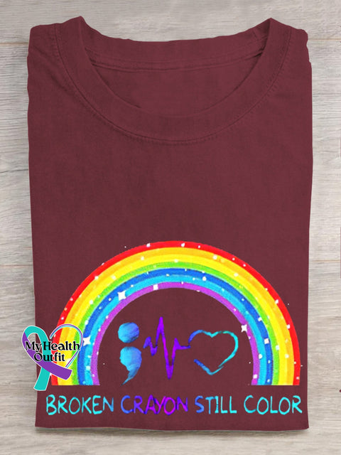 Women’s Men’s Unisex Broken Crayons Still Color T-Shirt Windred / S