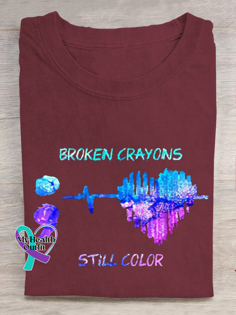 Women’s Men’s Unisex Broken Crayons Still Color T-Shirt Windred / S
