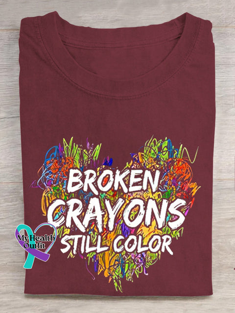 Women’s Men’s Unisex Broken Crayons Still Color T-Shirt Windred / S