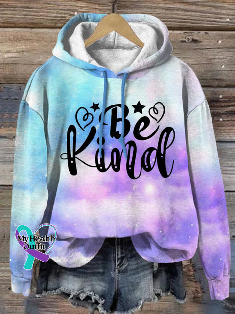 Women’s Men’s Unisex Clouds Multicolor Be Kind Suicide Prevention Mental Print Casual Sweatshirt / S
