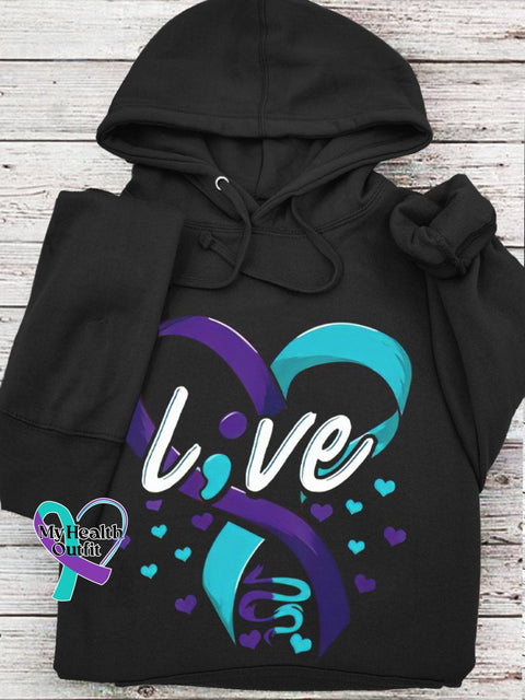 Women’s Men’s Unisex Live Suicide Prevention Day Casual Hoodie Black / S