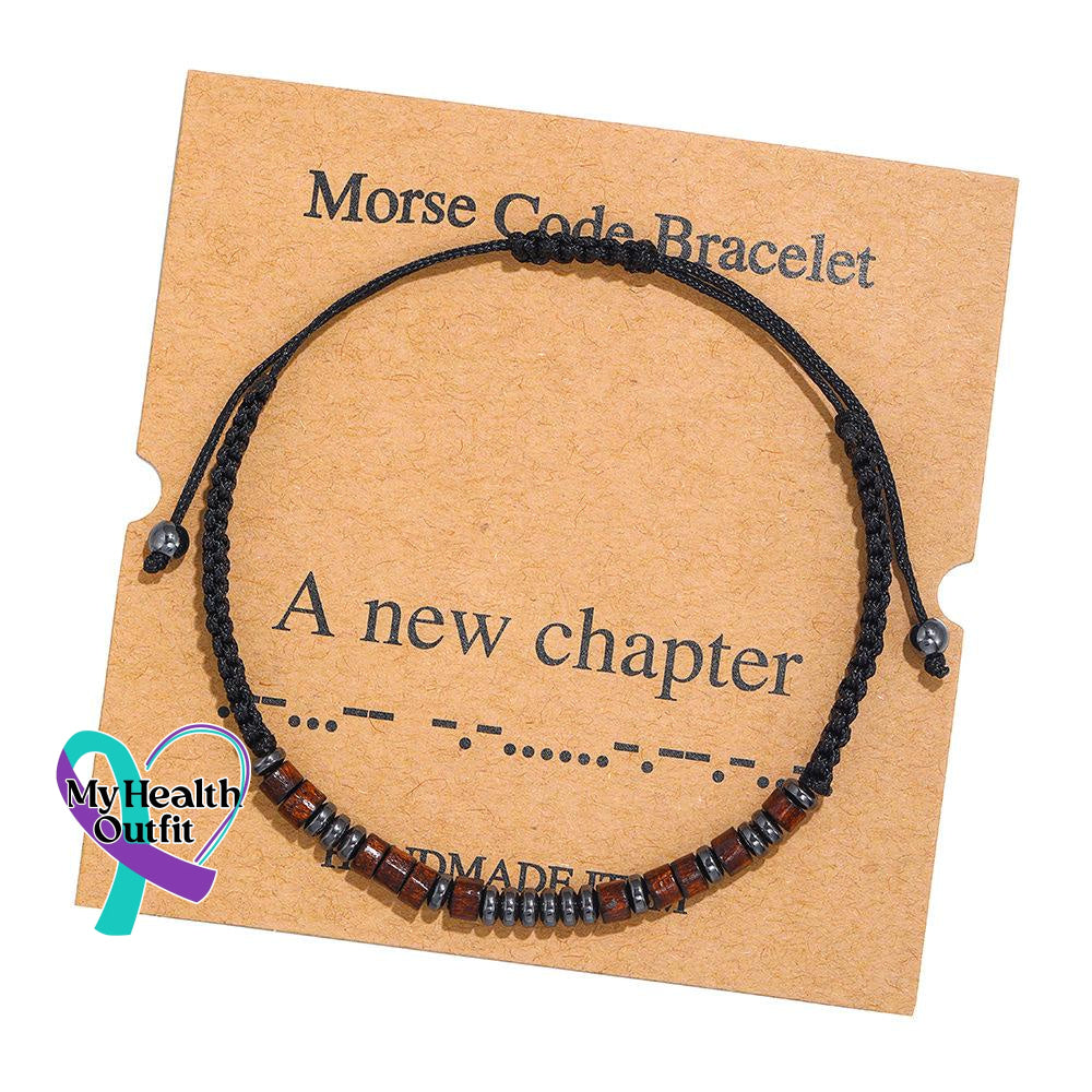 Women’s Men’s Unisex Morse Code Alphanumeric Weave Couple Bracelet A New Chapter