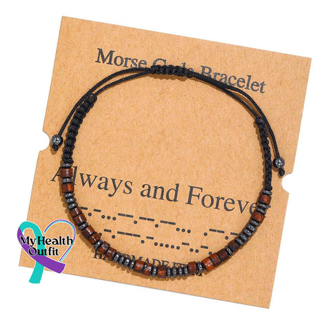 Women’s Men’s Unisex Morse Code Alphanumeric Weave Couple Bracelet Always And Forever