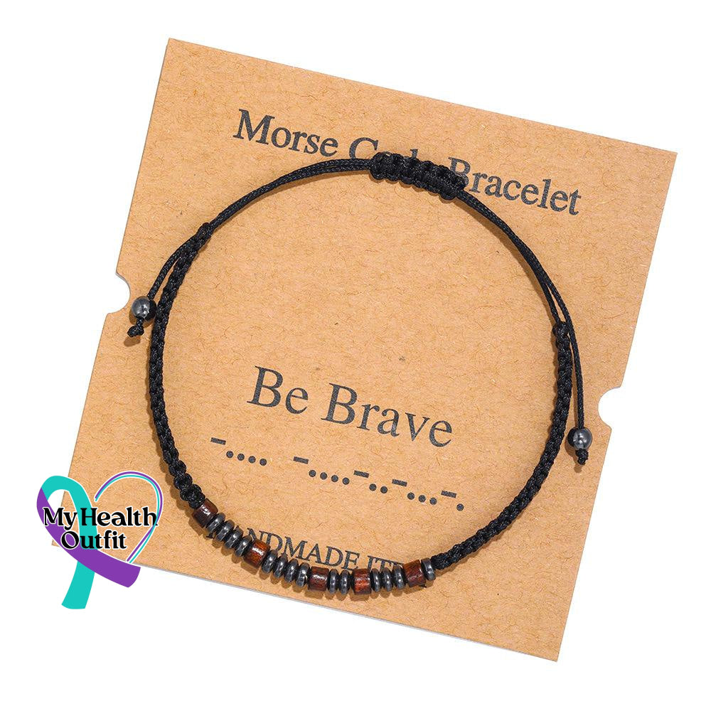 Women’s Men’s Unisex Morse Code Alphanumeric Weave Couple Bracelet Be Brave