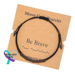 Women’s Men’s Unisex Morse Code Alphanumeric Weave Couple Bracelet Be Brave
