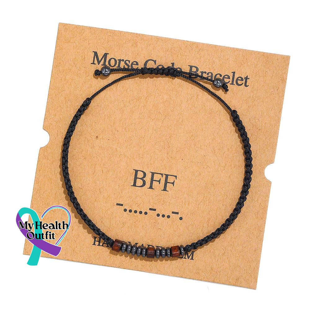 Women’s Men’s Unisex Morse Code Alphanumeric Weave Couple Bracelet Bff