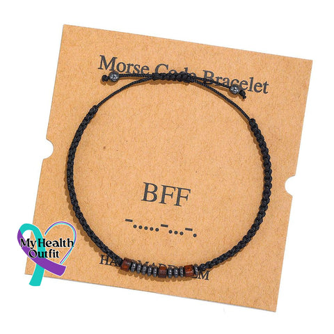 Women’s Men’s Unisex Morse Code Alphanumeric Weave Couple Bracelet Bff