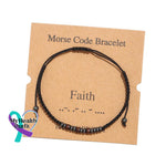 Women’s Men’s Unisex Morse Code Alphanumeric Weave Couple Bracelet Faith
