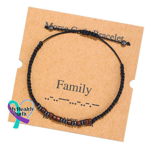 Women’s Men’s Unisex Morse Code Alphanumeric Weave Couple Bracelet Family