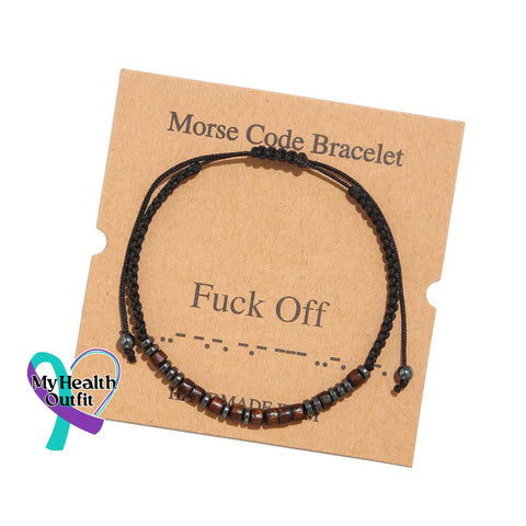 Women’s Men’s Unisex Morse Code Alphanumeric Weave Couple Bracelet Fuck Off