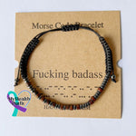 Women’s Men’s Unisex Morse Code Alphanumeric Weave Couple Bracelet Fucking Badsaa