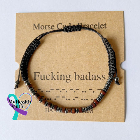 Women’s Men’s Unisex Morse Code Alphanumeric Weave Couple Bracelet Fucking Badsaa