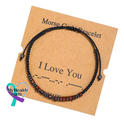 Women’s Men’s Unisex Morse Code Alphanumeric Weave Couple Bracelet I Love You