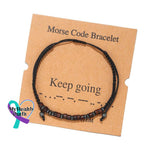 Women’s Men’s Unisex Morse Code Alphanumeric Weave Couple Bracelet Keep Go In