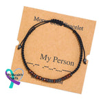 Women’s Men’s Unisex Morse Code Alphanumeric Weave Couple Bracelet My Person