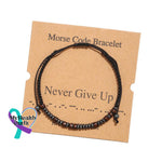 Women’s Men’s Unisex Morse Code Alphanumeric Weave Couple Bracelet Never Give Up