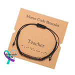 Women’s Men’s Unisex Morse Code Alphanumeric Weave Couple Bracelet Teacher