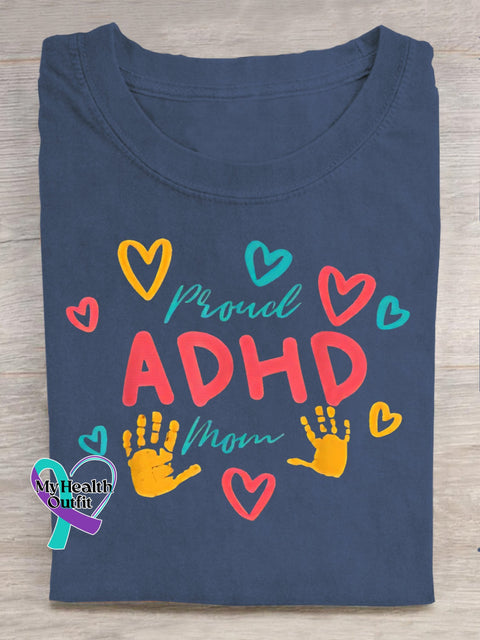 Women’s Men’s Unisex Proud Adhd Mom T-Shirt Navy / S