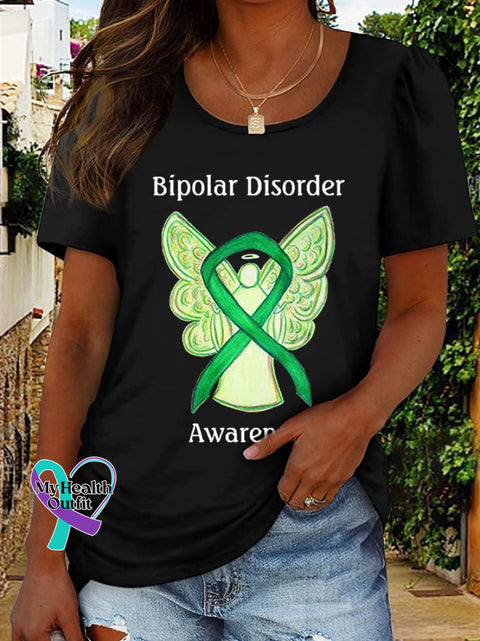 Women’s Mental Health Awareness Bipolar Disorder Print Tee Black / S
