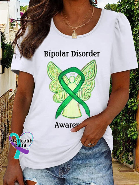 Women’s Mental Health Awareness Bipolar Disorder Print Tee White / S