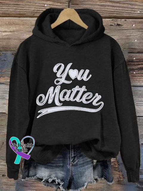 Women’s Mental Health Awareness Print Sweatshirt Black / S