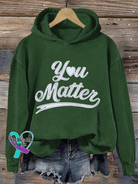 Women’s Mental Health Awareness Print Sweatshirt Green / S