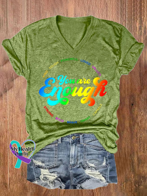 Women’s Mental Health Awareness Print T-Shirt Green / S