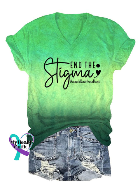 Women’s Mental Health Awareness Print T-Shirt Green / S