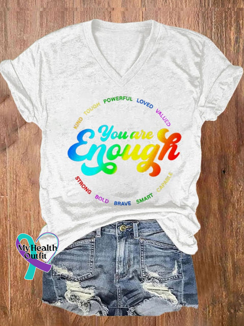 Women’s Mental Health Awareness Print T-Shirt White / S