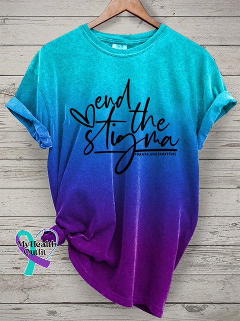Women’s Mental Health Awareness Printed Casual T-Shirt Picture 1 / S