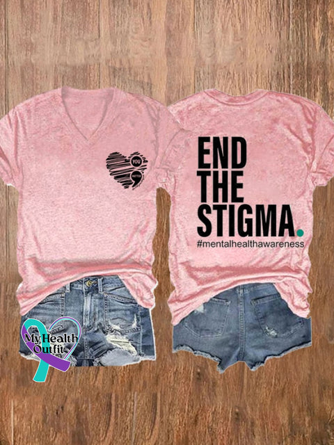 Women’s Mental Health Awareness Printed T-Shirt Pink / S