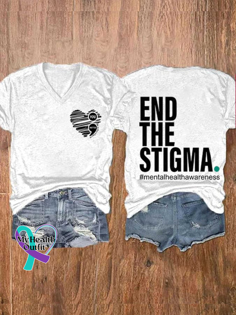 Women’s Mental Health Awareness Printed T-Shirt White / S