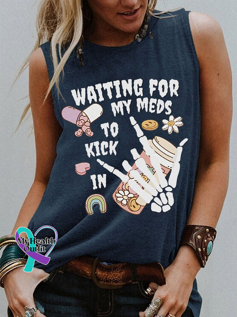 Women’s Mental Health Awareness Rock Print Cotton Tank Top Dark Green / S