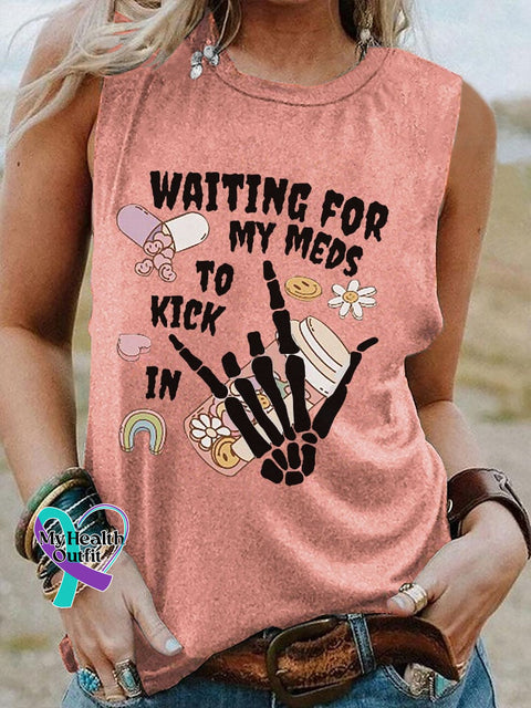 Women’s Mental Health Awareness Rock Print Cotton Tank Top Pink / S